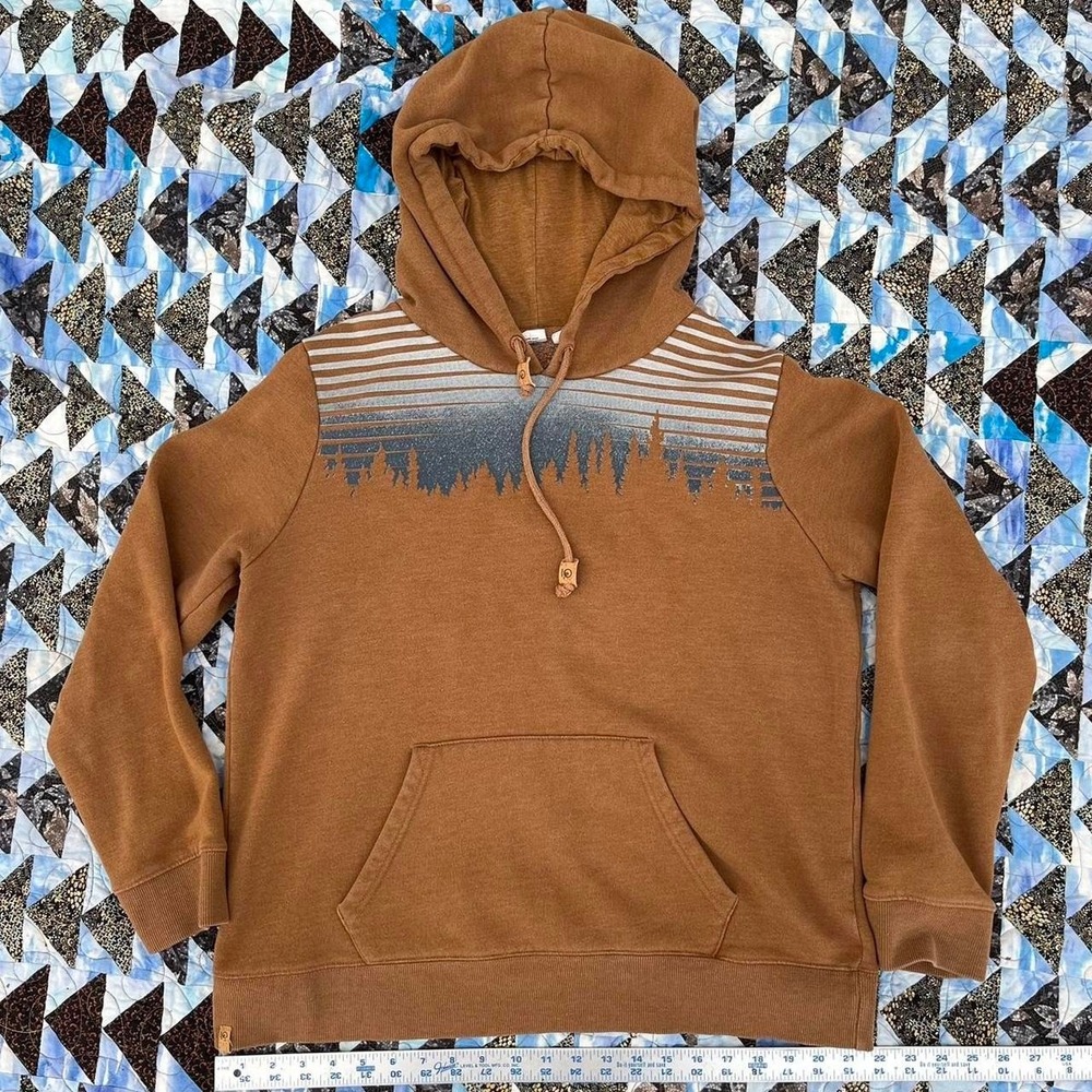TENTREE WEAR YOUR IMPACT HEAVY Y2K HIKING MOUNTAIN HOODIE CORK pull strings